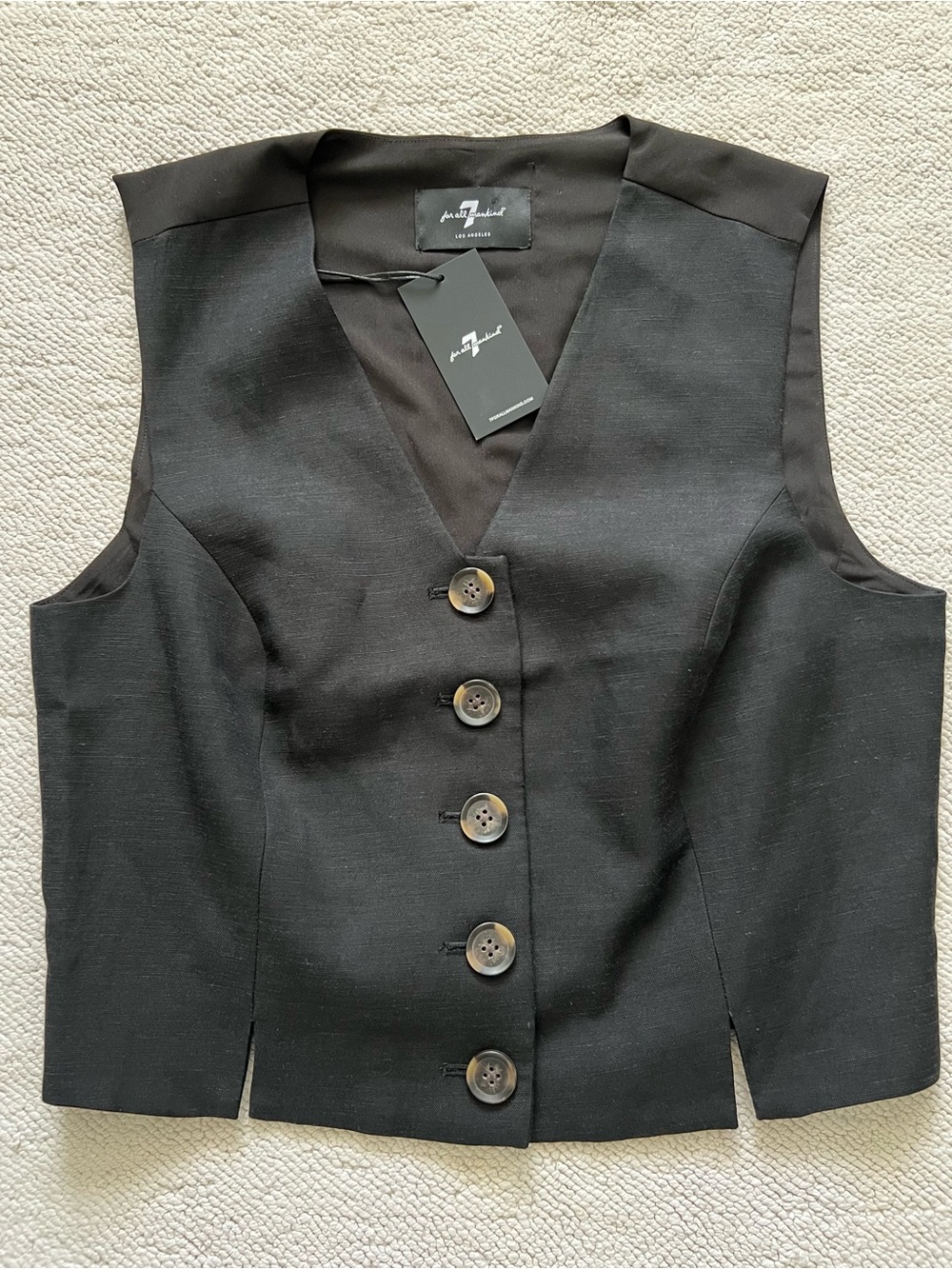 7 For All Mankind Women’s Black Vest Size: M